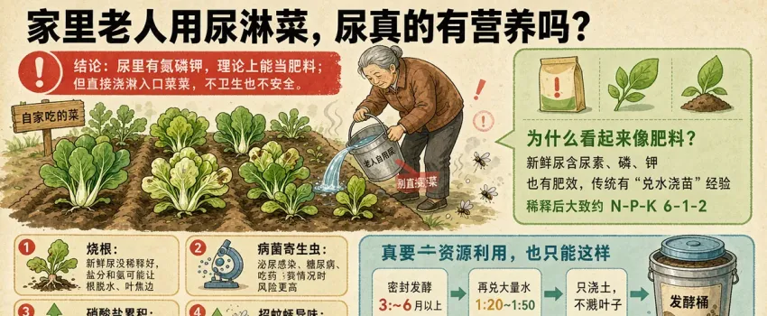 村里人用尿浇菜，尿对植物真的有营养吗